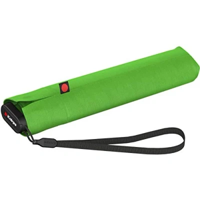 Afbeelding van Knirps Ultra US.050 Slim Manual zakparaplu ultralicht en plat, stormvast, winddicht, 21 cm, Groen, Modern