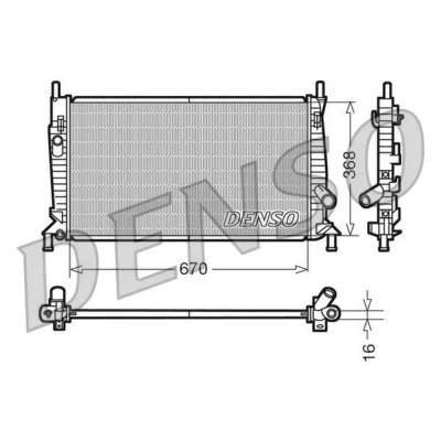 Afbeelding van DENSO DRM10075 Radiateur Aluminium 670 368 16 VOLVO: V50, C30, S40 II, MAZDA: 5, 3 Hatchback