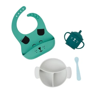 Afbeelding van Babymoov LEARN&#039;ISY lunchbox, 15 24 m, 1 kom, beker, slabbetje, lepel, hond
