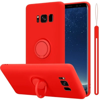 Afbeelding van Cadorabo Hoesje geschikt voor Samsung Galaxy S8 PLUS in LIQUID ROOD Beschermhoes van flexibel TPU silicone Case Cover met ring