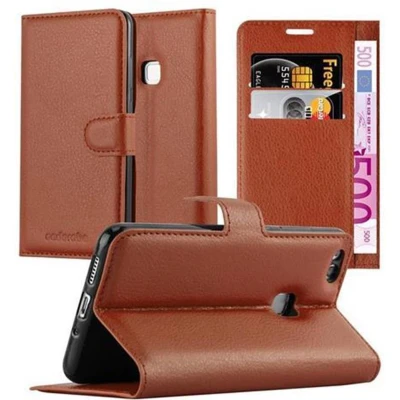 Afbeelding van Cadorabo Hoesje geschikt voor Huawei P10 LITE in CHOCOLADE BRUIN Beschermhoes met magnetische sluiting, standfunctie en kaartvakje Book Case Cover Etui
