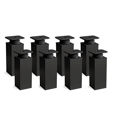 Afbeelding van sossai® design meubelpoten MFV1 set van 8 in hoogte verstelbaar Vierkant profiel: 40 x mm Kleur: zwart mat Hoogte: 80 (+ 20 mm) Inclusief hoogwaardige houtschroeven