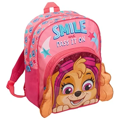 Afbeelding van Paw Patrol 3D pluche rugzak voor meisjes met bekerhouder, Roze, One Size,