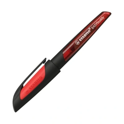 Afbeelding van STABILO EASYbuddy Ergonomische Vulpen Zwart/Koraal A Punt Voor Beginnende Schrijvers