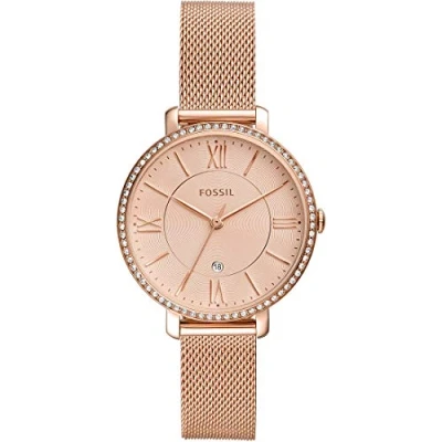 Image de Montre Fossil Jacqueline trois aiguilles, date, acier inoxydable ton or rose, ES4628 pour femme