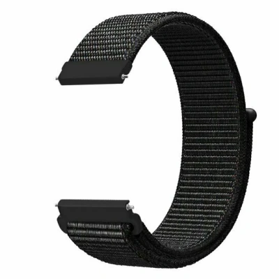 Afbeelding van Garmin Venu / Sq Sq2 2 plus Sport Loop nylon bandje Zwart gemêleerd