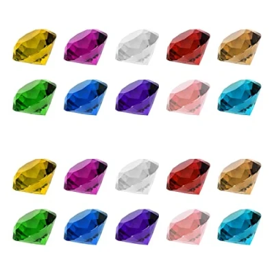 Afbeelding van PFLYPF 100 stuks kunststof diamanten, edelsteenspeelgoed, kristalkleurige transparante diamantset, kleurrijke diamanten voor kinderen, geschikt het decoreren van eettafels,