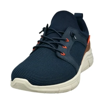Afbeelding van bugatti Sneakers laag blaukombi, Heren, Maat: 45, Blau kombi Kunststof/ textiel