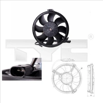 Afbeelding van TYC 802 0002 Radiator Ventilator 280 380 Zonder ventilatorraamwerk
