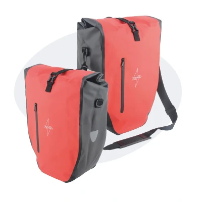 Afbeelding van Voltano Luxe Fietstas 28L Rood / Zwart Enkele Pakaftas
