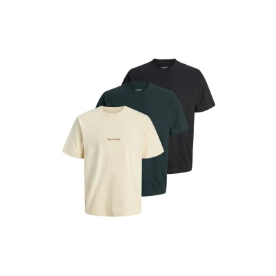 Afbeelding van Jack &amp; Jones 3ER PACK Norrebro Tshirt basic, Heren, Maat: Large, Schwarz grau beige