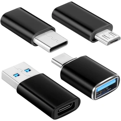 Afbeelding van 4 stuks USB C naar adapter, adapter compatibel met MacBook Pro, Samsung Galaxy, smartphones, laptops, pc&#039;s, in de