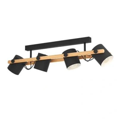 Afbeelding van EGLO Hornwood Plafondlamp E27 100 cm Zwart/Crème/Bruin