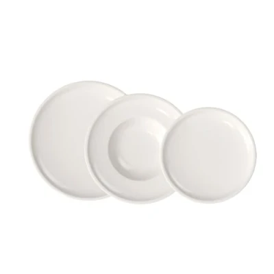 Afbeelding van Villeroy &amp; Boch Artesano bordenset, 6 stuks, serviesset voor 2 personen, premium porselein, wit