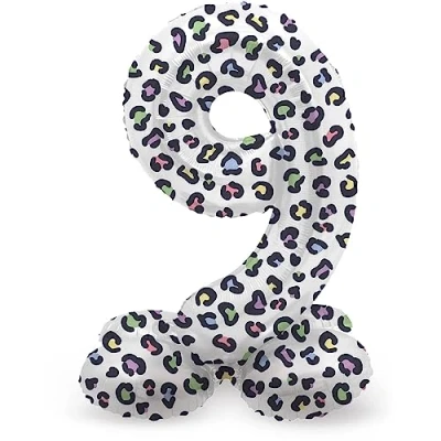 Afbeelding van Folat Staande folieballon Cijfer 9 Bright Panther 72 cm