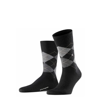 Afbeelding van Burlington Edinburgh Rautenmuster Argyle CLIP ONE SIZE 4046 Sokken, Heren, Maat: 41 46, Schwarz