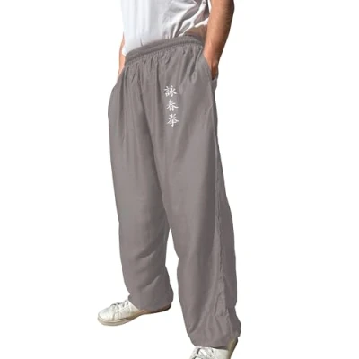 Afbeelding van TAO MARTIAL Kung Fu Style Tai Chi en Wing Chun broek met losse zakken van viscose, V3, Grijs