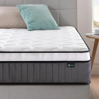 Afbeelding van Zinus matras met dubbele pocketveren, 135 x 190 cm, matrashoogte 20 hybride gemiddelde hardheid, Oeko Tex gecertificeerd