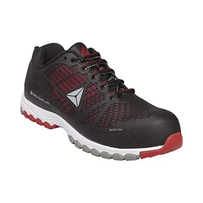 Afbeelding van Delta Plus DSPORSPNR42 halfhoge schoenen van PU mesh S1P HRO SRC, Zwart/Rood