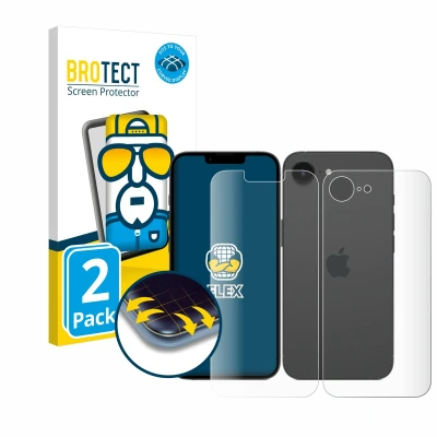 Afbeelding van BROTECT Screenprotector voor Apple iPhone 16e (Voor+Achter) Folie Beschermfolie transparant volledig dekking (2 Stuks)