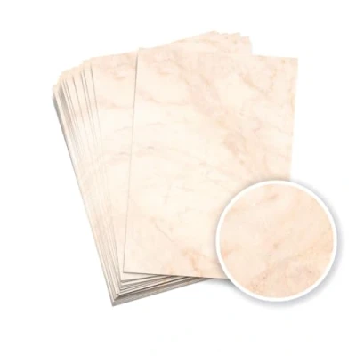 Afbeelding van Partycards Set van 50 vellen dubbelzijdig schrijfpapier Mamor Beige A4 90 g/m²