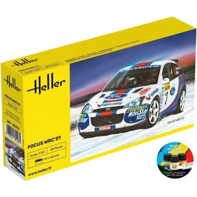 Afbeelding van 1:43 Heller 56196 Ford Focus WRC01 Starter Kit Plastic Modelbouwpakket