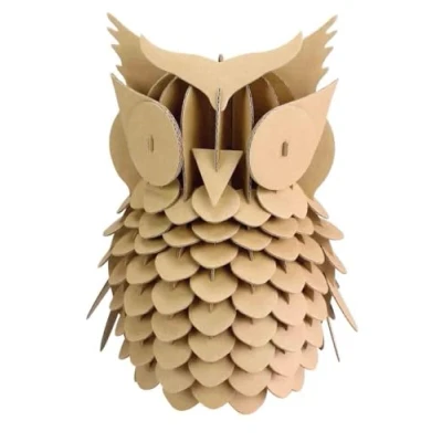 Afbeelding van 3D Model Karton Puzzel Uil Vogel DIY Hobby Knutsellen 20x25cm