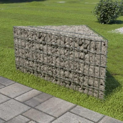 Afbeelding van Gabion plantenbak verhoogd 75x75x50 cm gegalvaniseerd staal