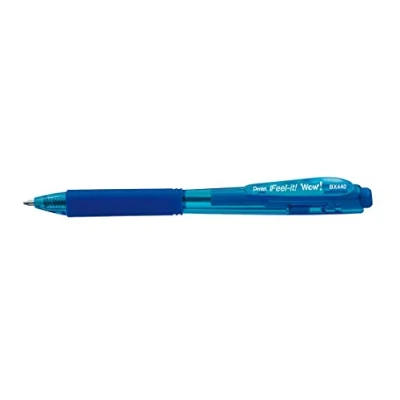 Afbeelding van Pentel Feel it! WOW!, Clip, Intrekbare balpen met klembevestiging, Navulbaar, Blauw, 12 stuk(s)