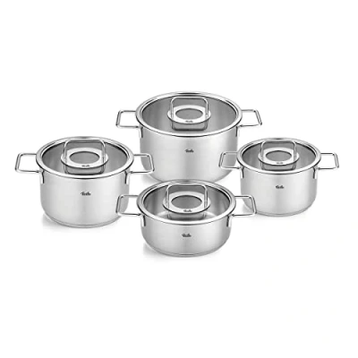 Afbeelding van Fissler Pure Collection Pannenset met glazen deksel 4 delig
