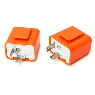 Afbeelding van QWORK Universeel 12 V, 2 polig, knipperrelais, led knipperlicht, snelheidsregelbaar, stuks