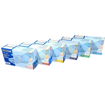 Afbeelding van Hygostar Nitril wegwerp handschoenen blauw poedervrij maat S 100 stuks