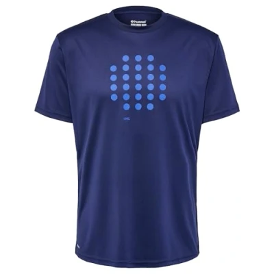 Afbeelding van Hummel Court Tshirt print, Heren, Maat: Medium, Marine