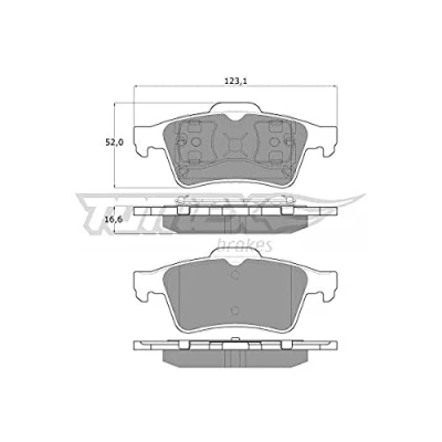 Afbeelding van TOMEX brakes TX 12 95 Remblokkenset Achteras Zonder toebehoren SAAB: 9 3 Saloon, RENAULT: ESPACE 4, NISSAN: Primera Saloon