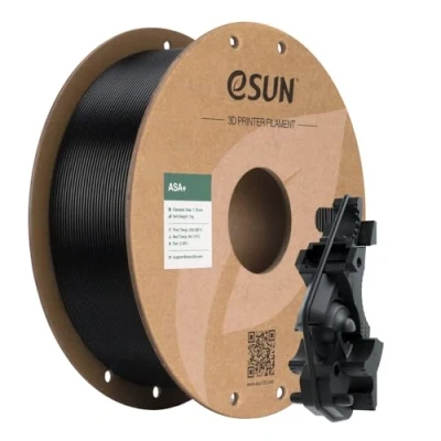 Afbeelding van eSUN ASA filament 1,75 mm 3D printerfilament, weerbestendig, voor functionele componenten buiten, 1 kg spoel, zwart