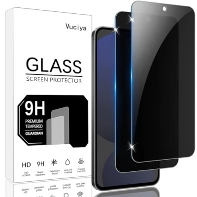 Afbeelding van Vuciya Samsung Galaxy S24 FE displaybeschermfolie voor [2 stuks], anti bubbels, pantserfolie, 9H, spy, gehard glas