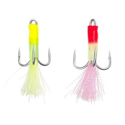 Afbeelding van Fladen Luminous Treble Hooks #5/0 (2 stuks) Dreggen