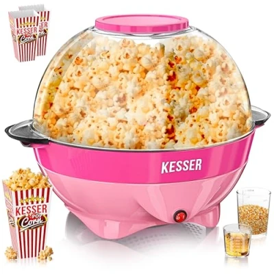 Afbeelding van KESSER® Popcornmachine 800 W Popcorn Maker 5,5 liter met deksel antiaanbaklaag en serveerschaal incl. afneembaar verwarmingsoppervlak popcornbeker