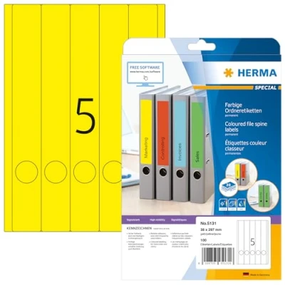 Afbeelding van HERMA 5131 Geel Zelfklevend printerlabel printeretiket
