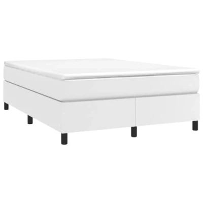 Afbeelding van Boxspringframe kunstleer wit 140x200 cm