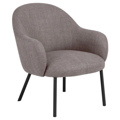 Afbeelding van Hjem Interiors Lynn Loungestoel Lichtgrijs/Bruin