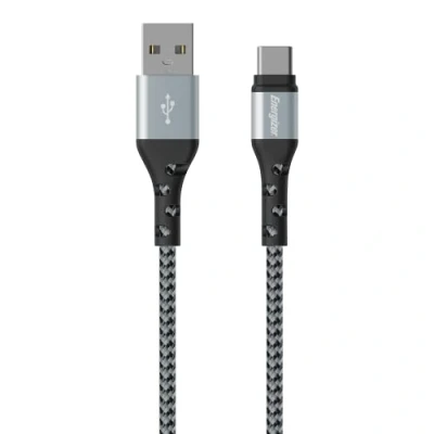 Afbeelding van Energizer C520CKSL USB naar C Gevlochten Nylon Kabel 2m (Zilver)