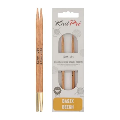 Afbeelding van KnitPro Basix Birch KP35635 Verwisselbare rondbreinaalden: normaal: 11,6 cm x 4 mm, berkenhout, meerkleurig