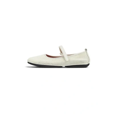Afbeelding van Camper Right NINA Ballerina&#039;s met enkelbandjes, Dames, Maat: 36, Weiß natural Textiel