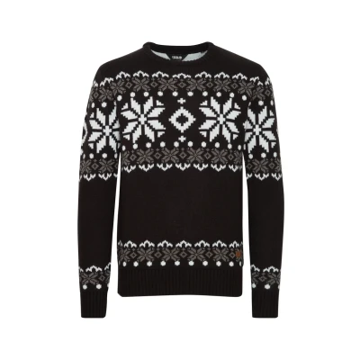 Afbeelding van Solid Rundhals Norwig Trui, Heren, Maat: Medium, Black