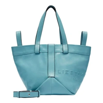 Afbeelding van LIEBESKIND BERLIN Leren Schoudertas Elvira Lamb SF Verna Shopper Petrol Blue Lichtblauw