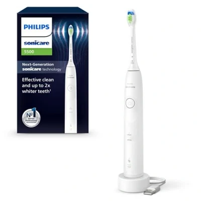 Image de Philips Brosse À Dents Électrique Sonicare Série 5500 2 Modes De Brossage Blanc Hx7110/01