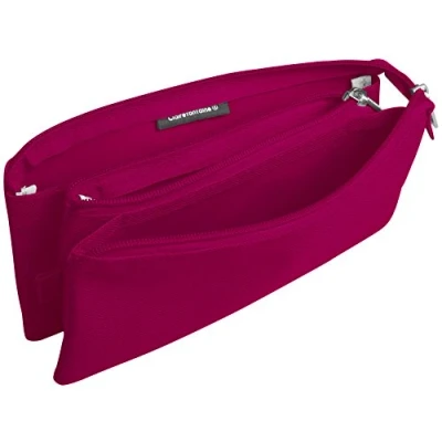 Afbeelding van Clairefontaine 8489C Pennenetui, plat, 3 vakken, 22 x 2 10 cm, framboos