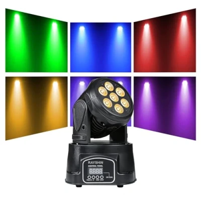 Afbeelding van Led podiumlamp, 7 x 12 W, RGBW, 4 in 1, mini feestlicht, DMX512 DJ, geschikt voor show, disco, bar, clubfeest enz.