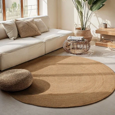 Afbeelding van Rond Jute Vloerkleed Geweven Naturel 123vloerkleed.nl is de online webshop voor vloerkleden en woonaccessoires.